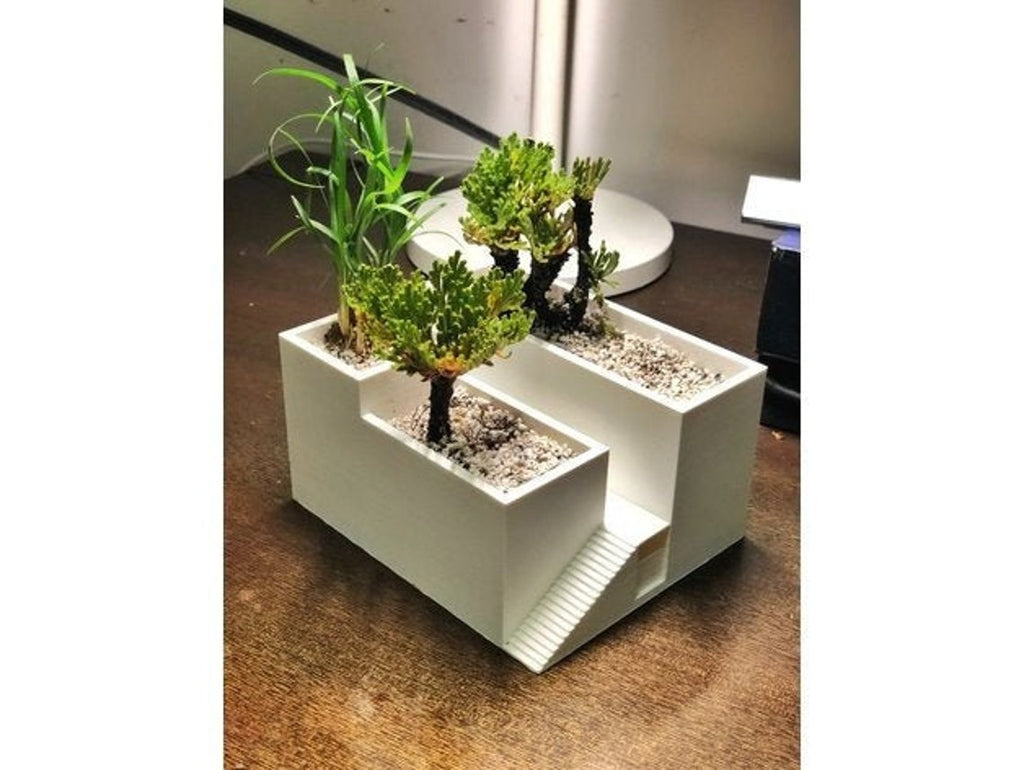 thingiverse succulent planter Flower / Succulent Pot (with Hidden Drain Holes & Water Tray)