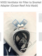 Snorkel filter adapter- DIVELUX /  Vaincre 180 full face snorkel mask - adapter only