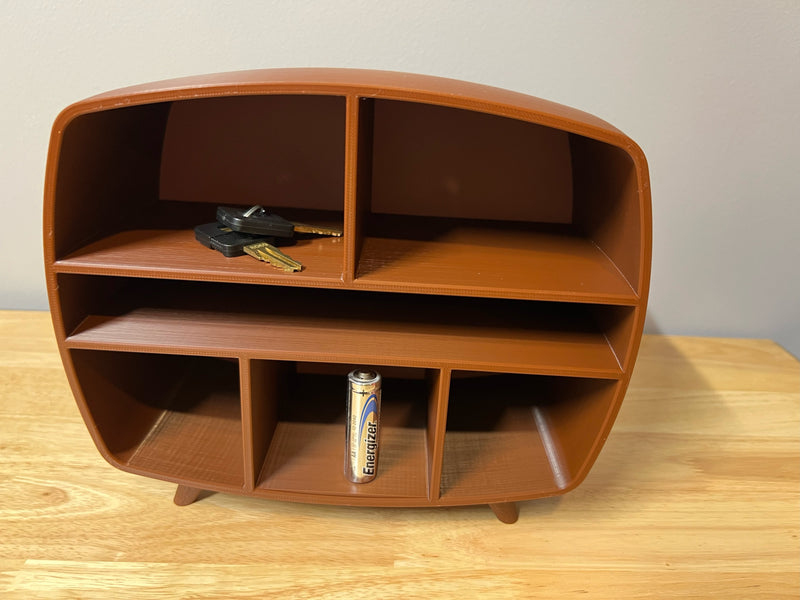 Mid Century Modern Mini TV Desk Stand Organizer Stand Unit for Bedroom Office