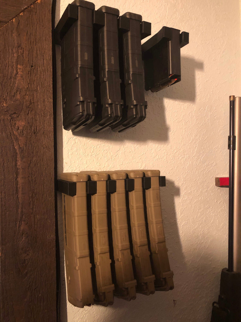 AR-15 Magazine Wall Mount Rack Holder For PMAG 5.56 AR Magazines 5 and 2 Mag Option - Props & Treasures