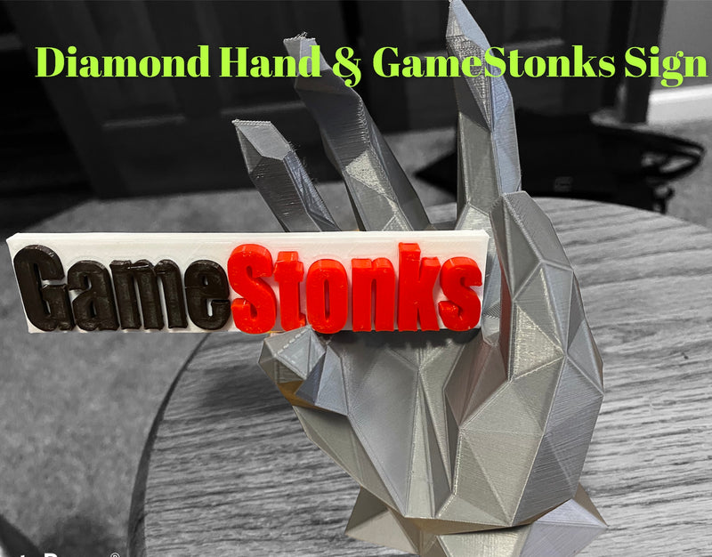 GAMESTONKS Sign for sale Diamond Hand Statue Desk Mural For Sale