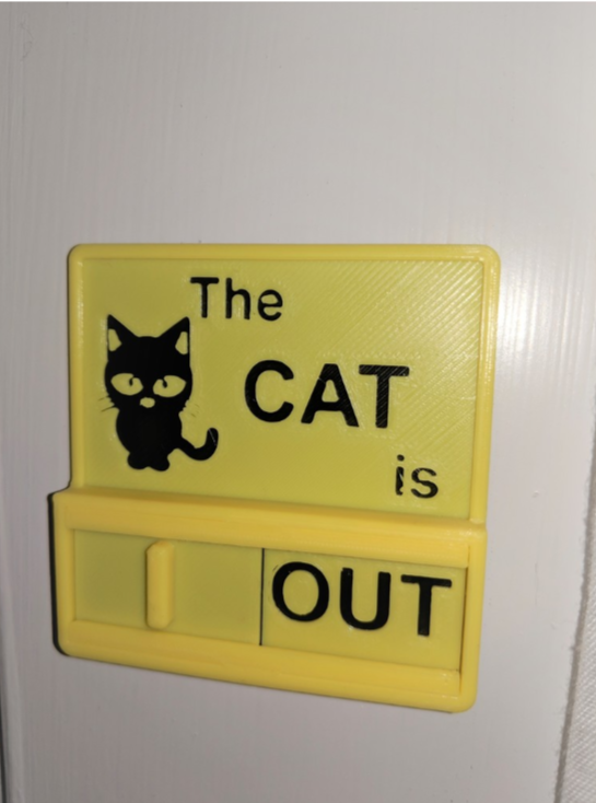 Cat Outside Inside Reminder Sign