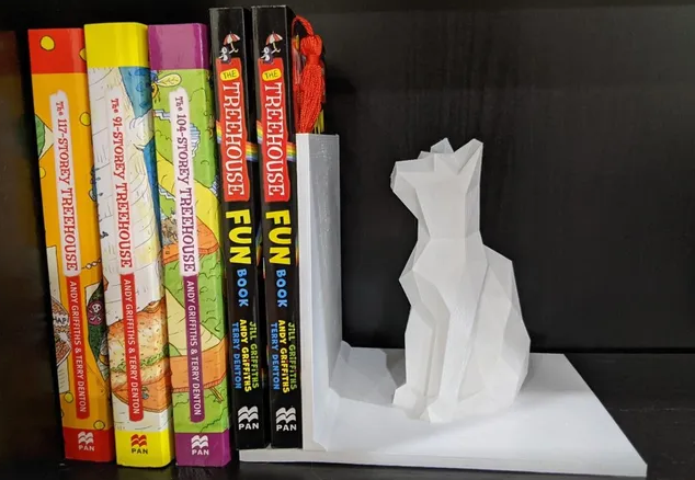 Low Poly Cat Book Shelf End | Book Storage | Book Display
