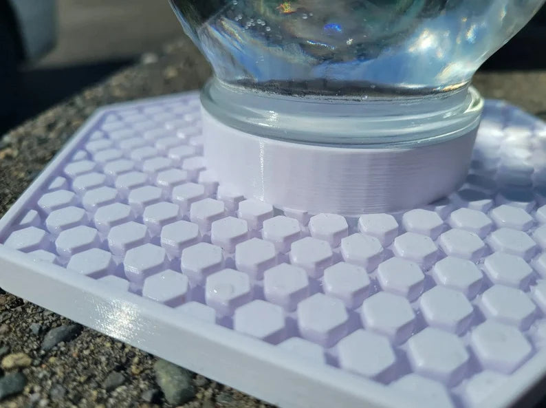 Hex Pattern Bee Watering Tray + Fits Regular Mason Jars