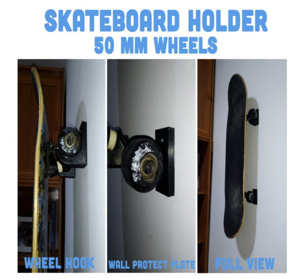 Simple Minimalist Skateboard Wall Mount Easy Installation Small Footprint